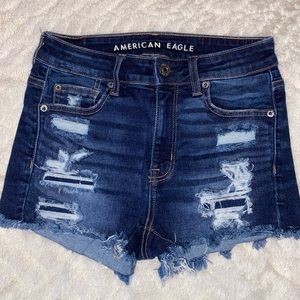 American Eagle Next Level Stretch Distressed Hi-Rise Shortie Shorts Size 2